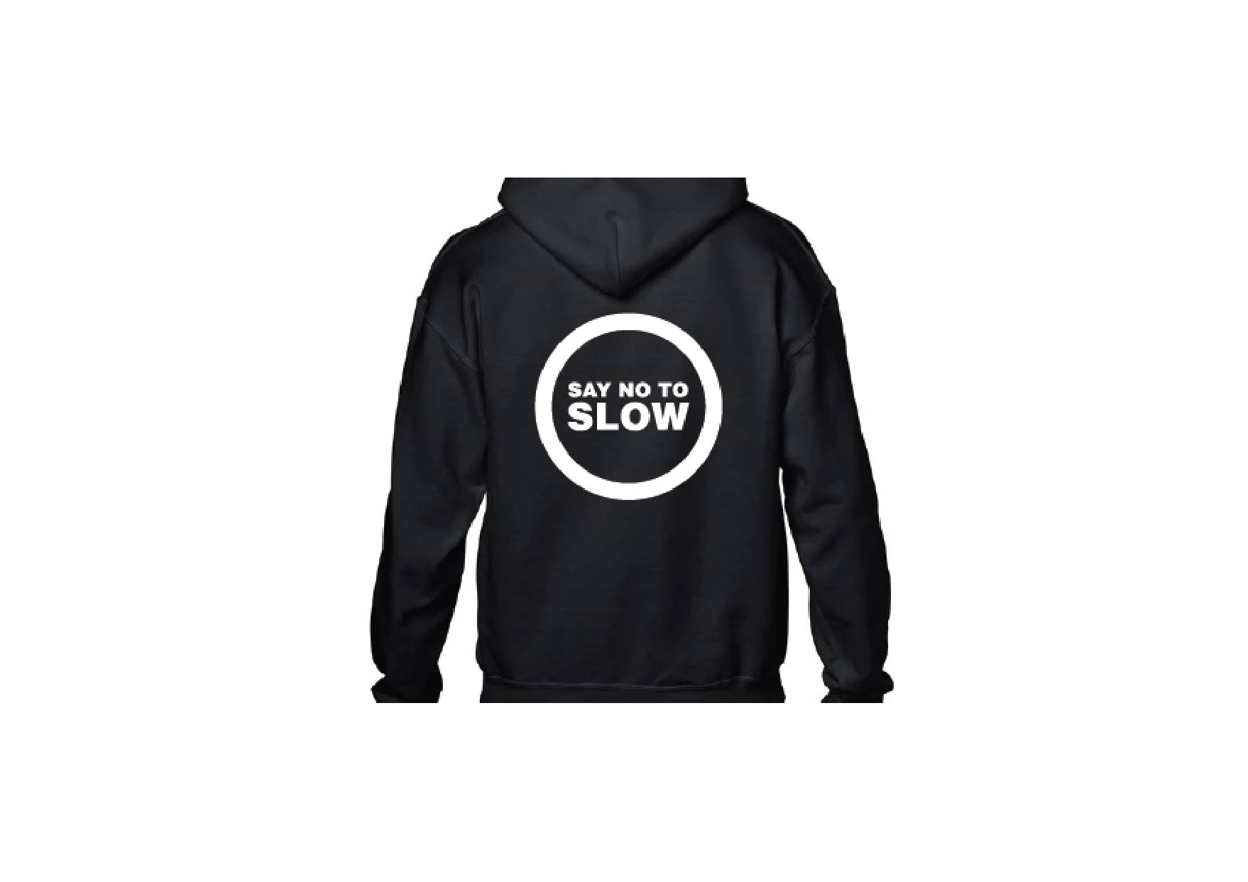 Black hoody with Chris Birch Off Road Coach Say No To Slow logo